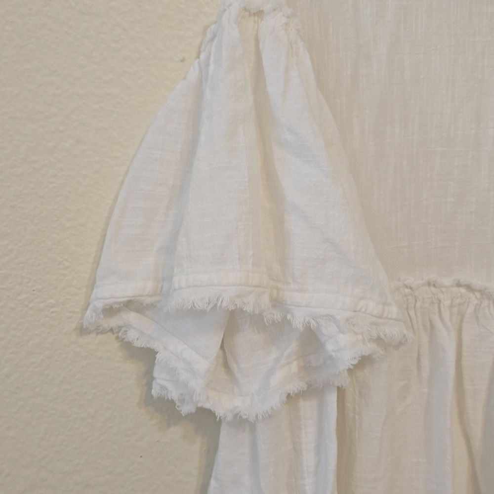 Free People White Cotton Peasant Babydoll Top - Picture 2 of 9